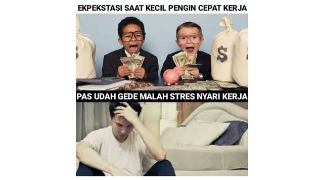Meme kocak ekspektasi vs realita anak kecil pada orang dewasa ini bikin kita cengar cengir